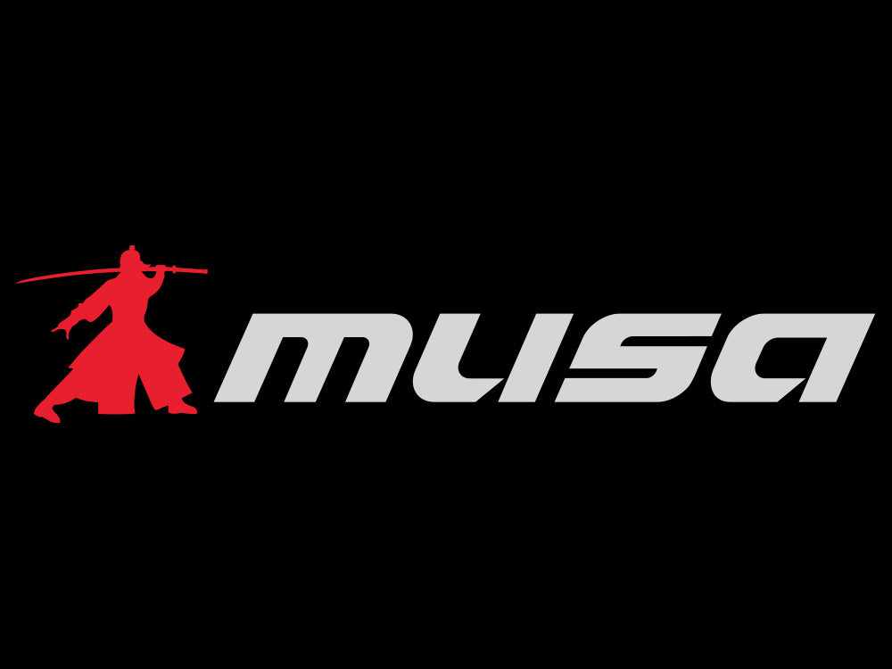 MUSA decal featuring a stylized warrior silhouette and bold lettering, designed for automotive enthusiasts.