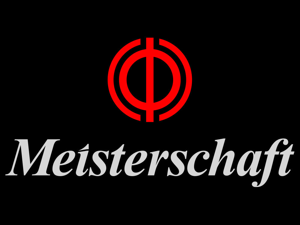 Meisterschaft Icon Decal set with a transparent background, featuring a red logo and sleek silver text.