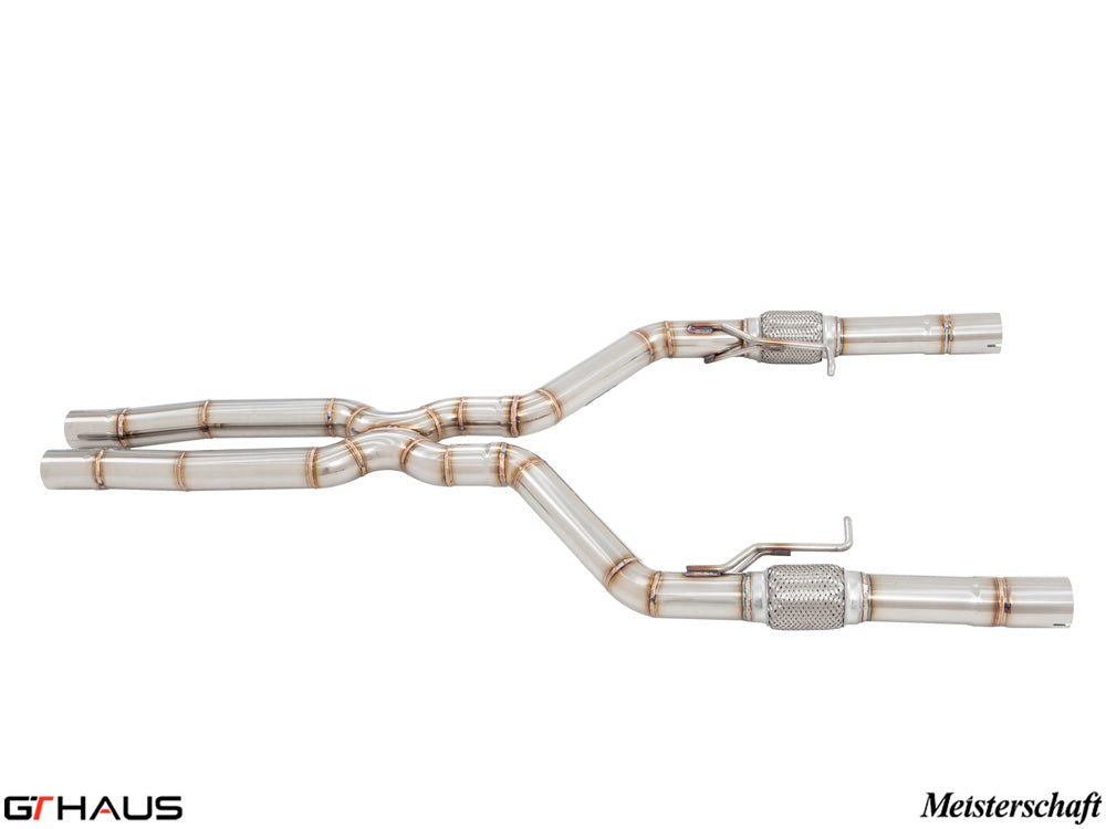 Alfa Romeo Giulia 2016-2022 Cat-Back LSR Front and Mid Pipe with resonator delete for enhanced exhaust performance.