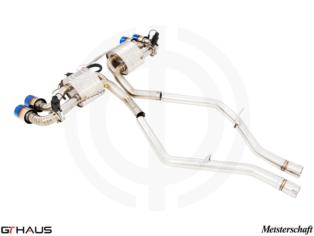 Premium exhaust system for Alfa Romeo Giulia Quadrifoglio, featuring T304 stainless steel and electronic valve control.