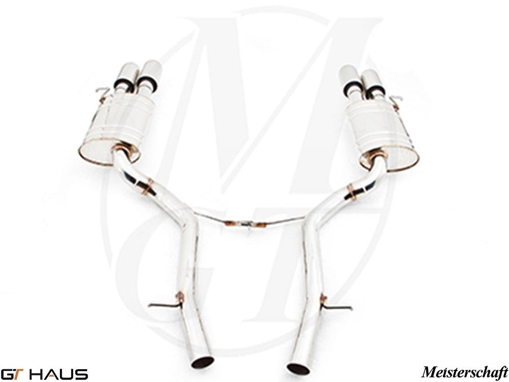 Premium exhaust system for Audi A8/S8 D3 with 5.2L V10, featuring stainless steel construction and enhanced performance.