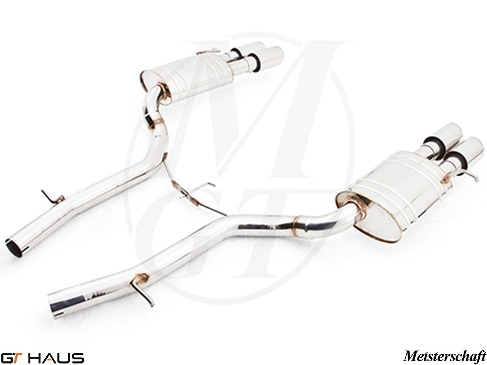 Premium performance exhaust system for Audi A8/S8 4-door sedan, enhancing sound and efficiency with a sleek design.