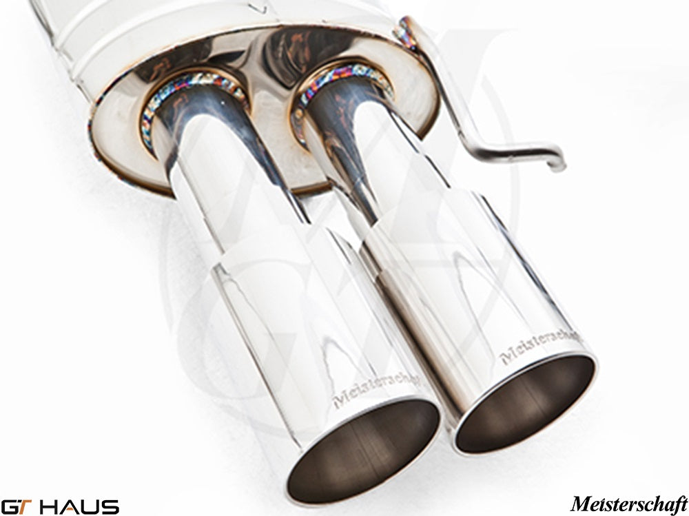 Premium exhaust tips for Audi A8/S8 4-door sedan, featuring polished stainless steel design for enhanced performance.