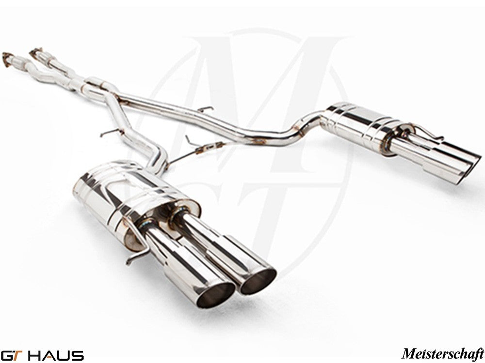 Premium stainless steel exhaust system for Audi A8/S8 D3 with 5.2L V10, enhancing performance and sound.