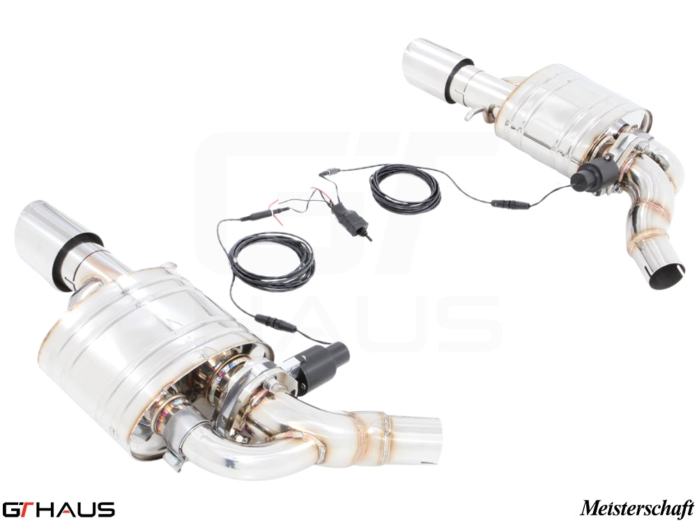 Premium exhaust system for Audi A8/S8 D4, featuring V6 Turbo and V8 Quattro options, with electronic valve control.