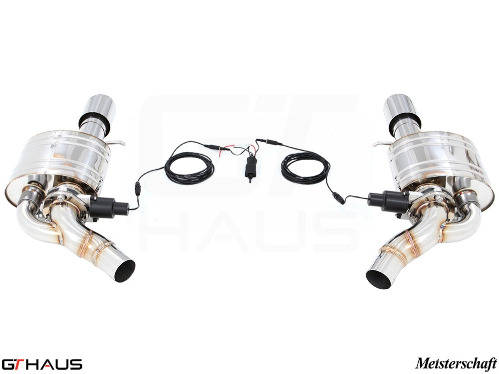 Premium exhaust system for Audi A8/S8 D4, featuring dual tips and electronic valve control for enhanced performance.