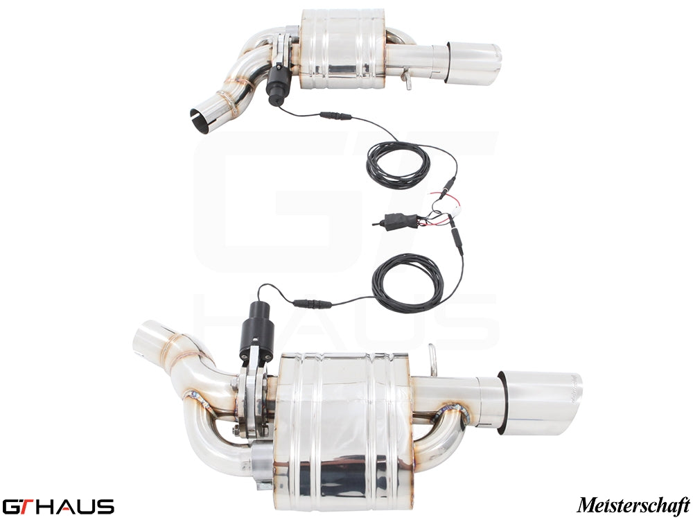 Premium exhaust system for Audi A8/S8 D4, featuring V6 Turbo and V8 Quattro options, with electronic valve control.