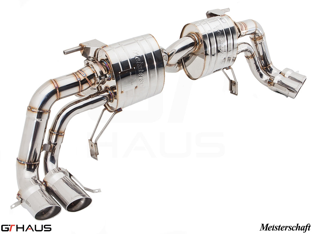 Premium stainless steel exhaust system for Audi R8 Coupe/Roadster 4.2L V8, enhancing performance and sound.