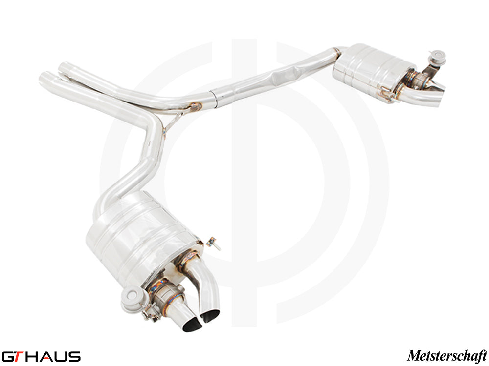 Premium performance exhaust system for Audi RS5 Coupe V8 (2013-2017) featuring stainless steel construction and electronic valve control.