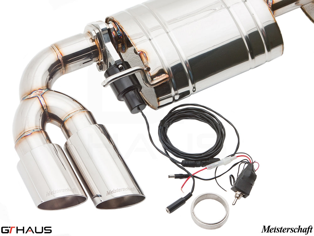 Premium exhaust system for Audi TT MK II 2.0T, featuring stainless steel construction and electronic valve control.