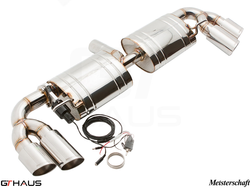 Premium exhaust system for Audi TT MK II 2.0T featuring stainless steel construction and electronic valve control.