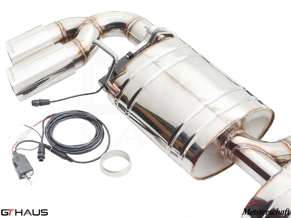 Premium exhaust system for Audi TT MK II 2.0T, featuring stainless steel construction and electronic valve control.