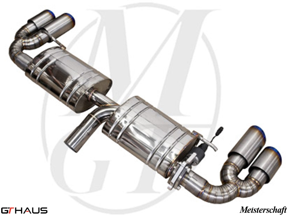 Premium stainless steel exhaust system for Audi TT MK II 2.0T, enhancing performance and sound with a sleek design.