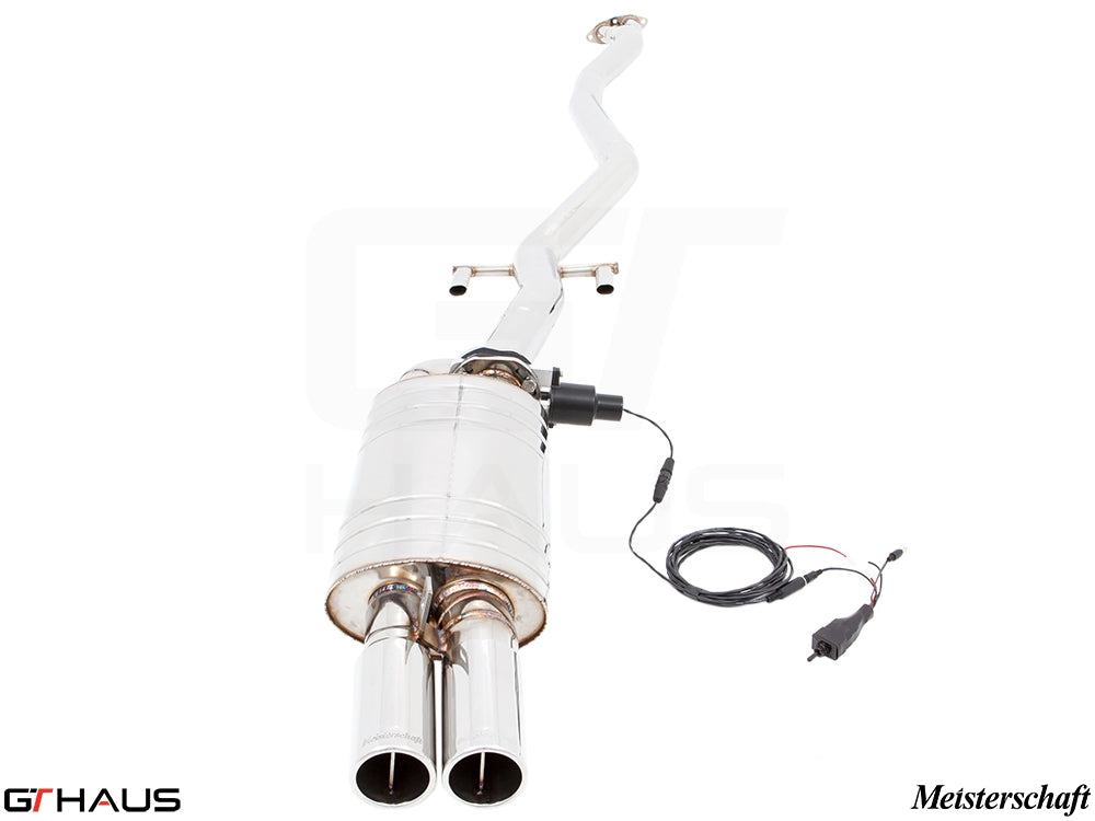 Premium exhaust system for BMW E30 M3 2.3L I-4, featuring stainless steel construction and electronic valve control.