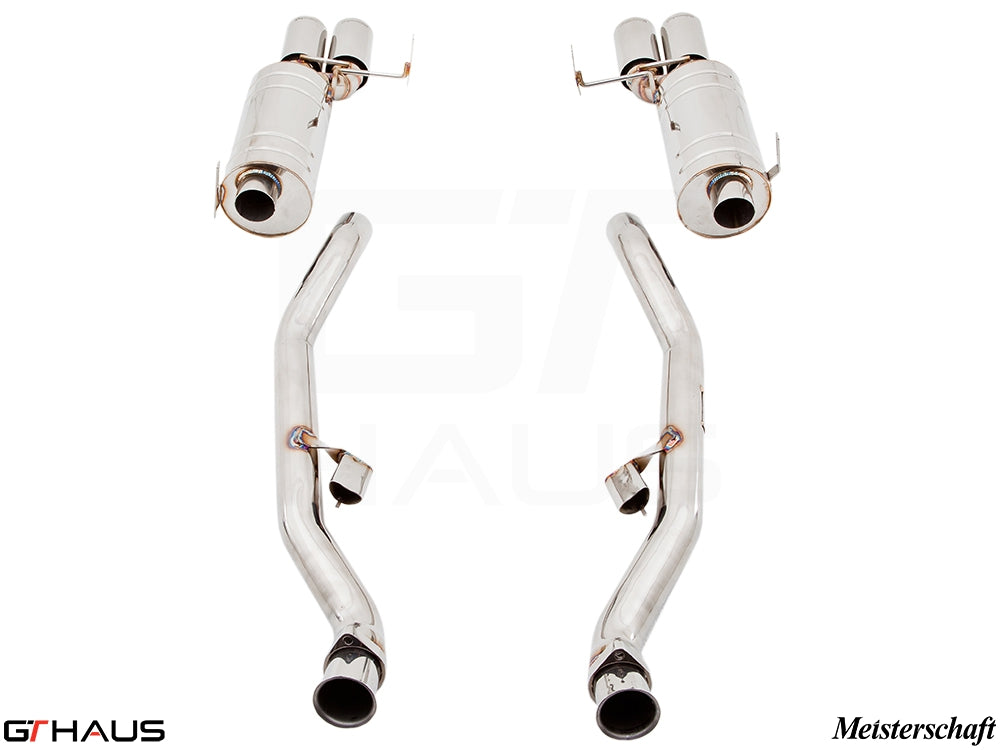 Premium exhaust system for BMW E36/7, E36/8 Z3M 3.2L (S52) featuring dual tips and high-quality stainless steel construction.