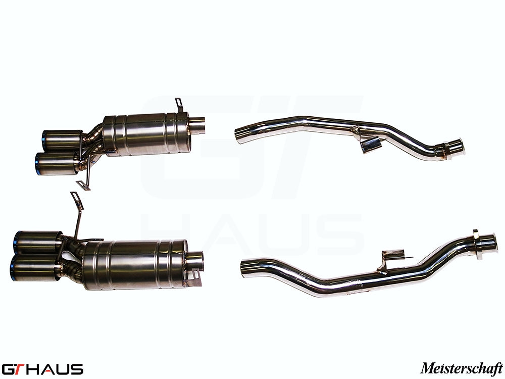 Premium exhaust system for BMW E36/7, E36/8 Z3M (1998-2000), featuring stainless steel construction and dual tips.