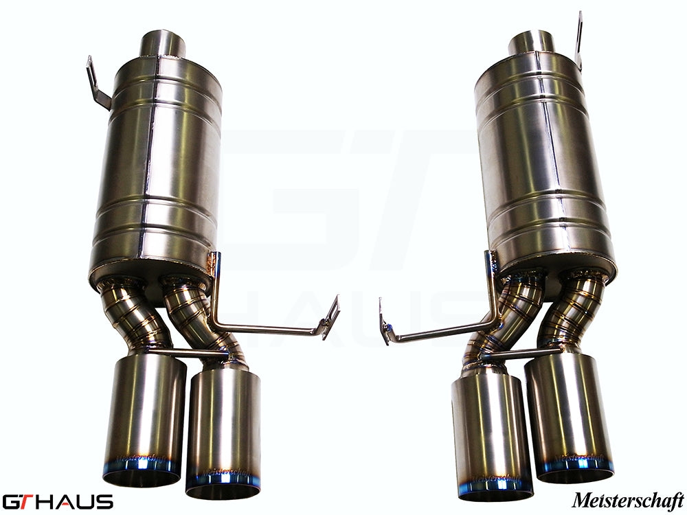 Premium exhaust system for BMW E36/7, E36/8 Z3M 3.2L S54, featuring dual tips and stainless steel construction.