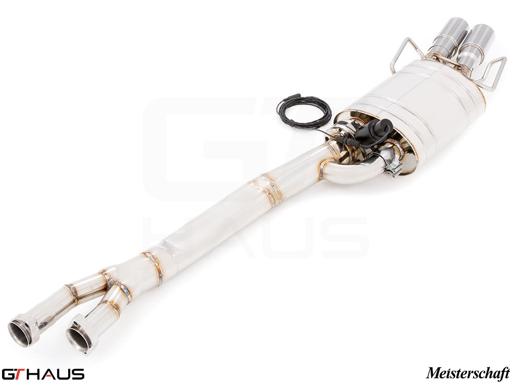 Premium exhaust system for BMW E36 M3 3.0L/3.2L Coupe/Cabrio, featuring stainless steel construction and electronic valve control.