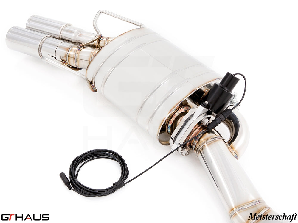 Premium exhaust system for BMW E36 M3 3.0L/3.2L Coupe/Cabrio, featuring stainless steel construction and electronic valve control.