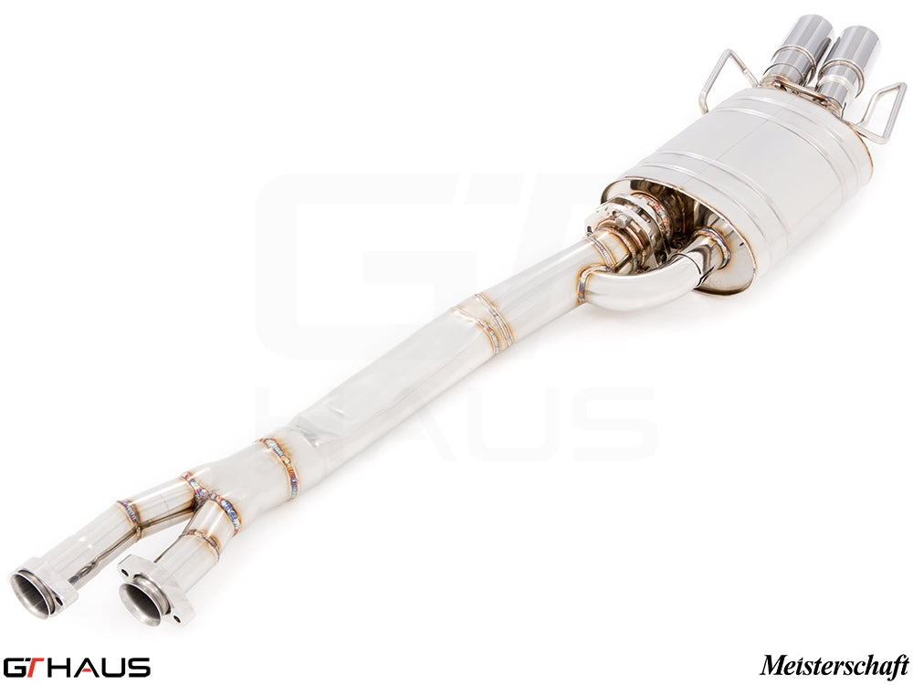 Premium Meisterschaft exhaust system for BMW E36 M3 3.0L/3.2L Coupe/Cabrio, featuring stainless steel construction and enhanced performance.