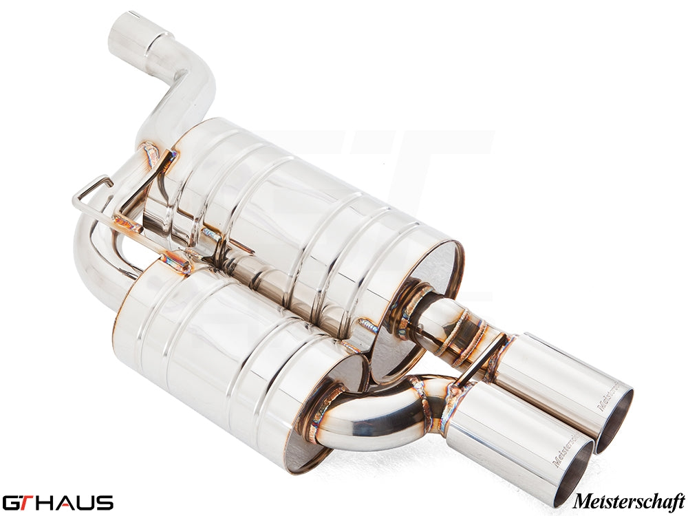 Premium stainless steel exhaust system for BMW E39 5 Series Sedan 525i/530i, featuring dual tips and enhanced performance.