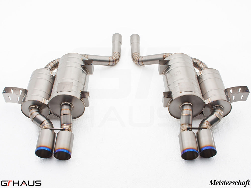 Premium stainless steel exhaust system for BMW E39 M5 V8 Sport Sedan, enhancing performance and sound.