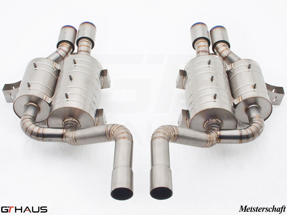 Premium stainless steel exhaust system for BMW E39 M5 V8 Sport Sedan, enhancing performance and sound.
