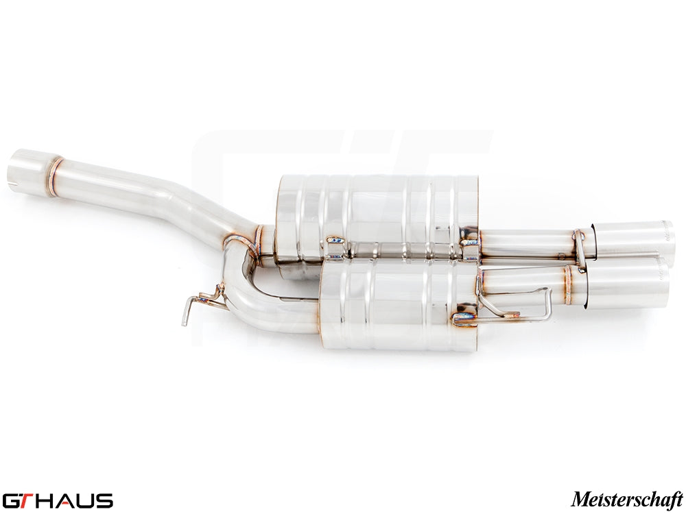 Premium Meisterschaft exhaust system for BMW E60/61 545i, featuring stainless steel construction and enhanced performance.