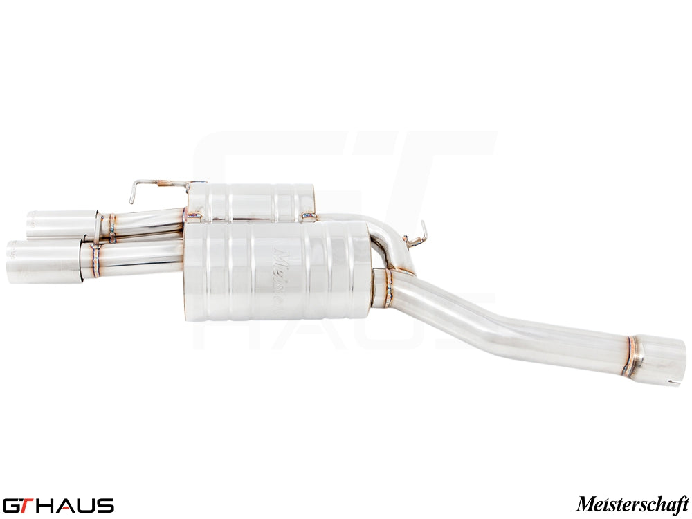 Premium Meisterschaft exhaust system for BMW E60/61 550i, featuring stainless steel construction and enhanced performance.