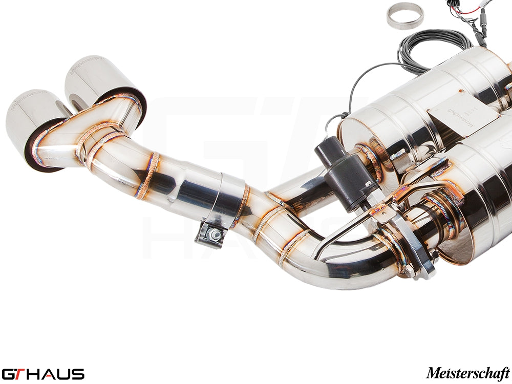 Premium performance exhaust system for BMW E70 X5 SAV 4.8i, featuring stainless steel construction and electronic valve control.