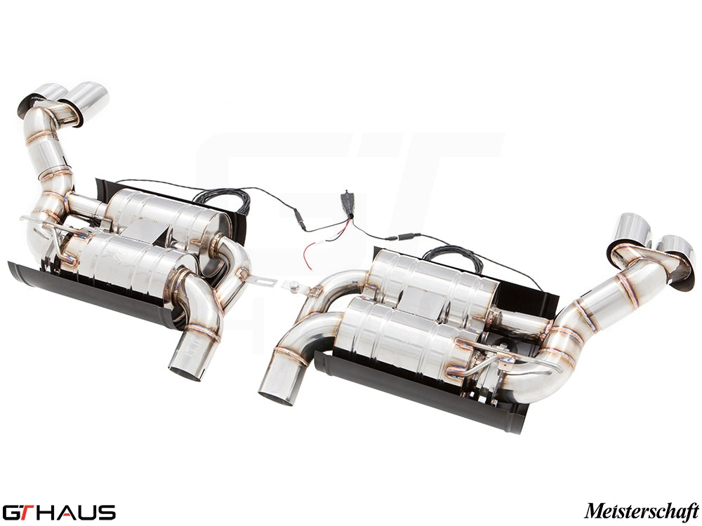 Premium exhaust system for BMW E70 X5 5.0i Bi-Turbo, featuring stainless steel construction and electronic valve control.