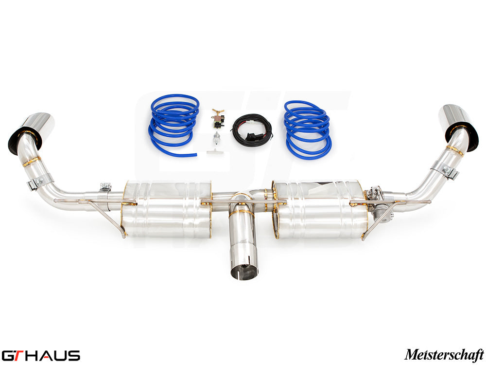 Premium Meisterschaft exhaust system for BMW E71 X6 SAV 3.5i, featuring stainless steel construction and electronic valve control.