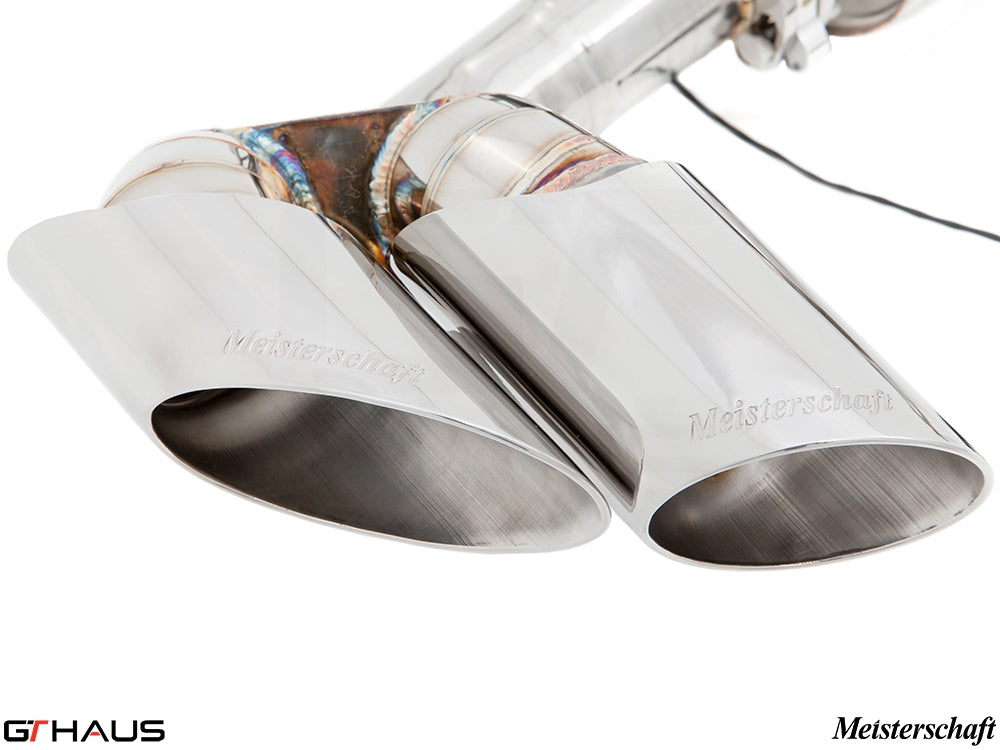 Premium Meisterschaft exhaust tips for BMW E71 X6 SAV Sport 3.5i, enhancing performance and style.
