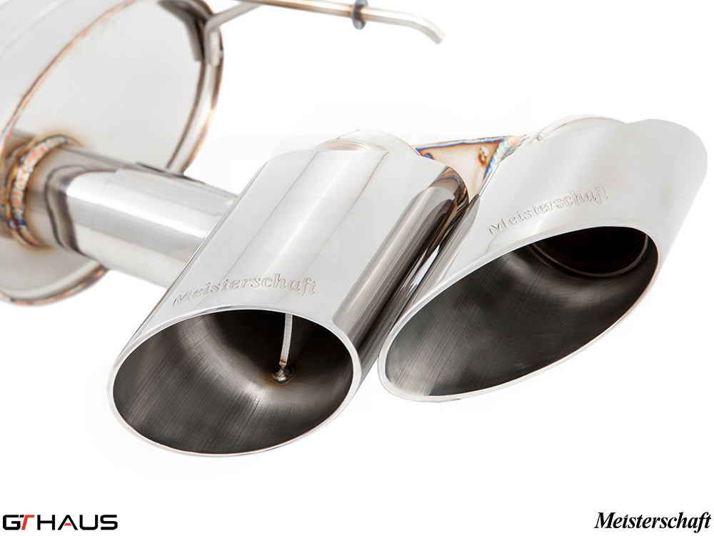 Premium Meisterschaft exhaust tips for BMW E71 X6 SAV Sport 3.5i, enhancing performance and sound.