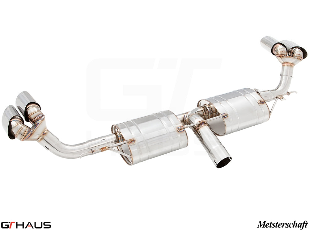 Premium exhaust system for BMW E71 X6 SAV Sport 3.5i, featuring stainless steel construction and dual tips.