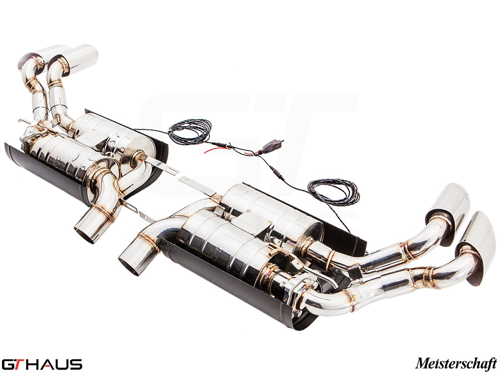 Premium exhaust system for BMW E71 X6 SAV Sport 5.0i, featuring stainless steel construction and electronic valve control.