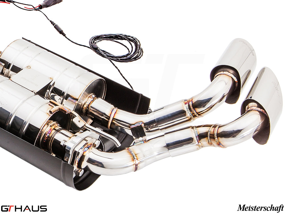 Premium exhaust system for BMW E71 X6 SAV Sport 5.0i, featuring stainless steel construction and electronic valve control.