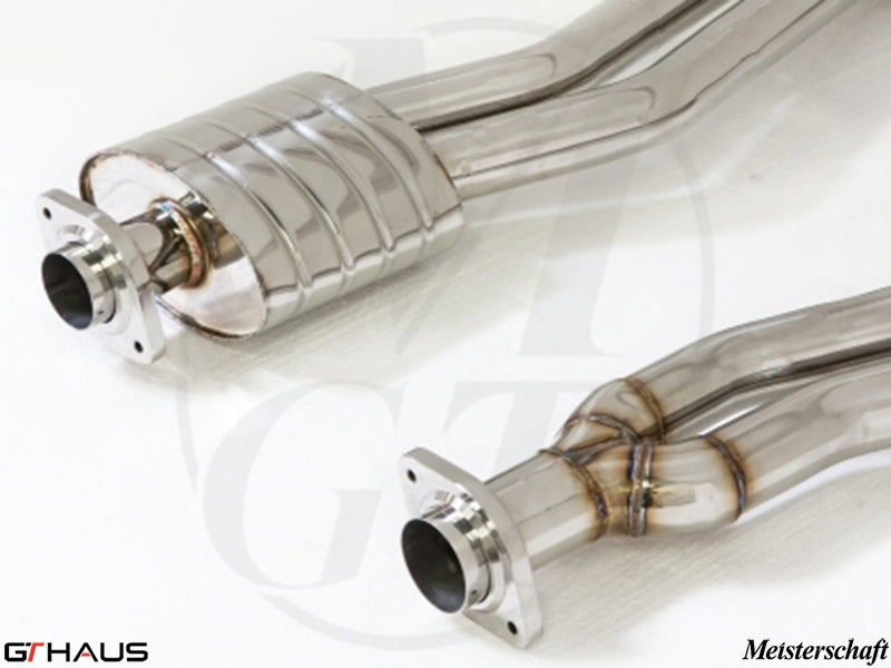 Premium stainless steel Section 1 pipes with resonator for BMW E82/88 1 Series 2008-2013, enhancing performance and sound.