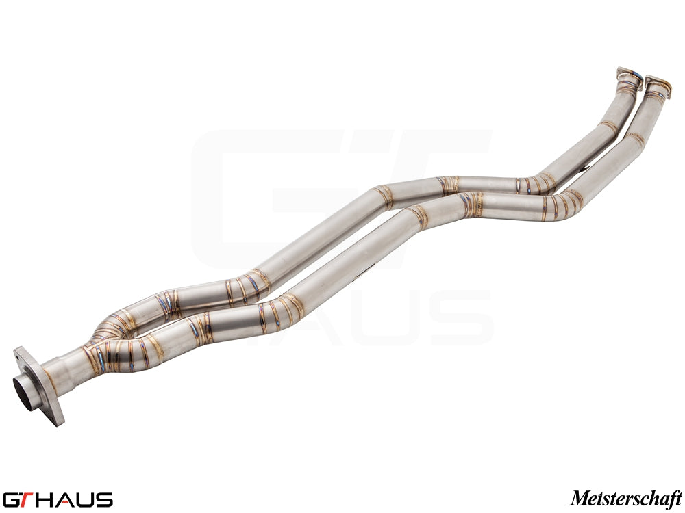 Premium stainless steel section 1 pipes for BMW E82/88 1 Series 2008-2013, designed without a resonator for enhanced performance.