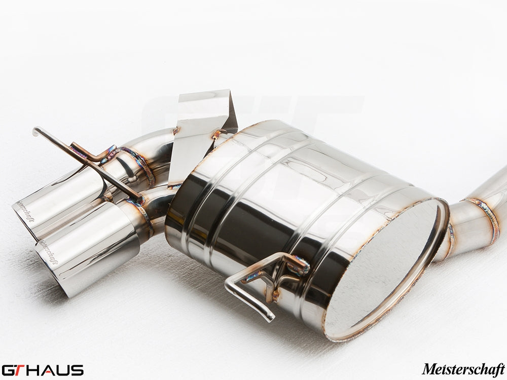 Premium stainless steel exhaust system for BMW E82/88 1 Series 135i, featuring dual tips and superior craftsmanship.