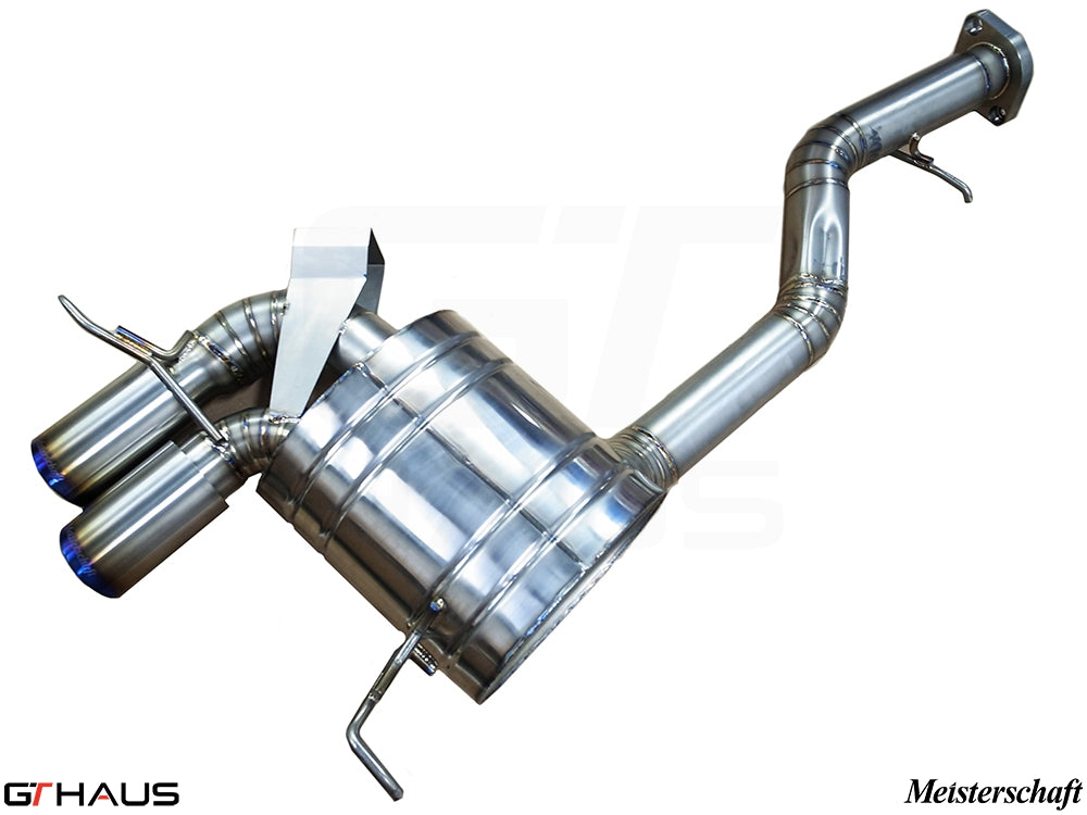 Premium Meisterschaft exhaust system for BMW E82/88 1 Series 135i, featuring T304 stainless steel construction.
