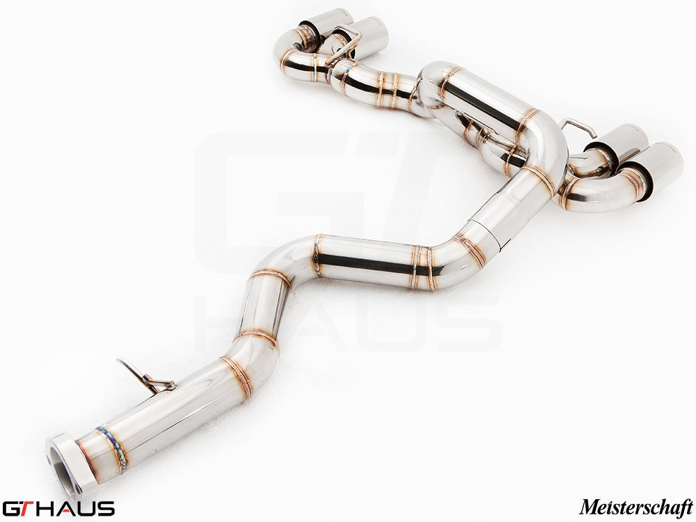 Premium stainless steel exhaust system for BMW E82/88 1 Series 1M Coupe, featuring precision hand-built design.