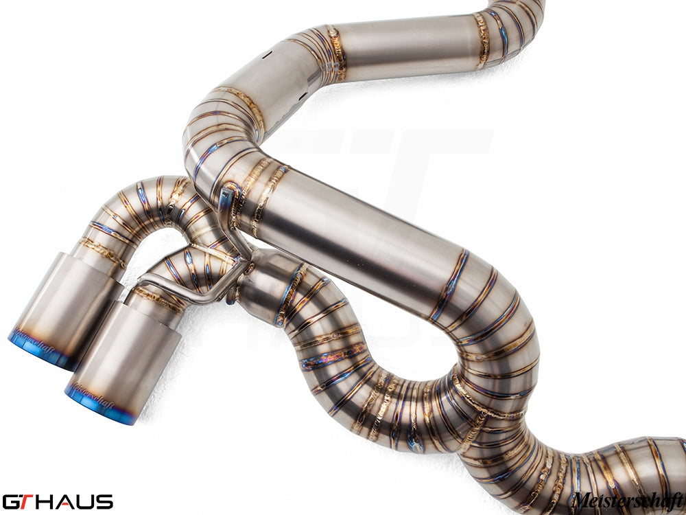 Premium performance exhaust system for BMW E82/88 1 Series 1M, featuring stainless steel construction and precision welding.