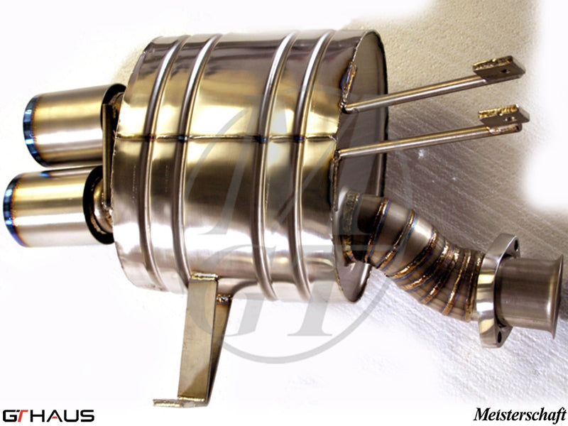 Premium exhaust system for BMW E85/86 Z4M S54, featuring stainless steel construction and dual tips for enhanced performance.