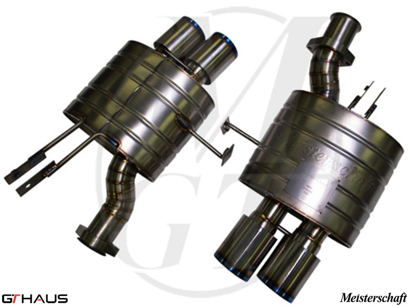 Premium performance exhaust system for BMW E85/86 Z4M (S54) featuring stainless steel construction and dual tips.