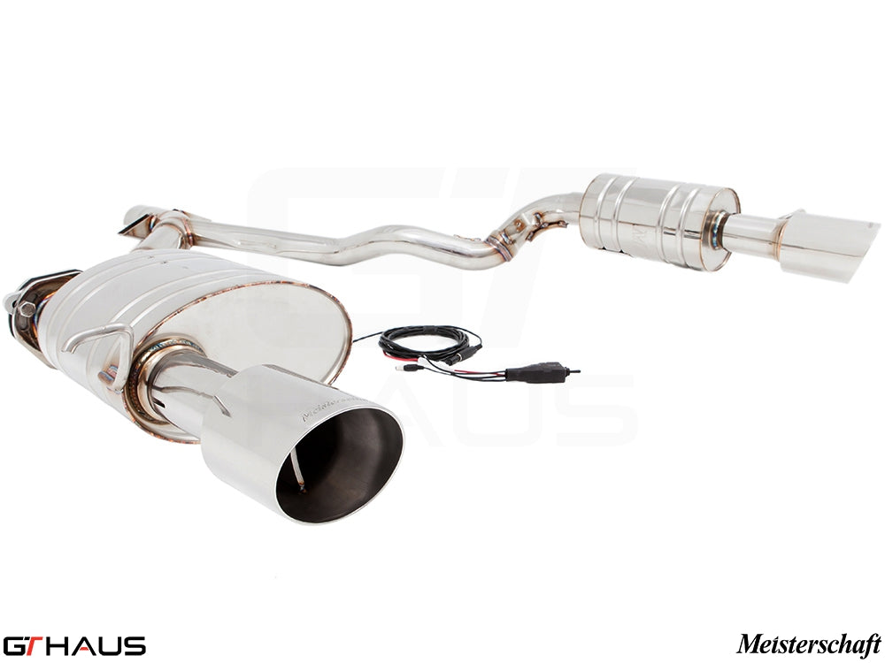 Premium performance exhaust system for BMW E89 Z4 3.5i/is featuring stainless steel construction and electronic valve control.
