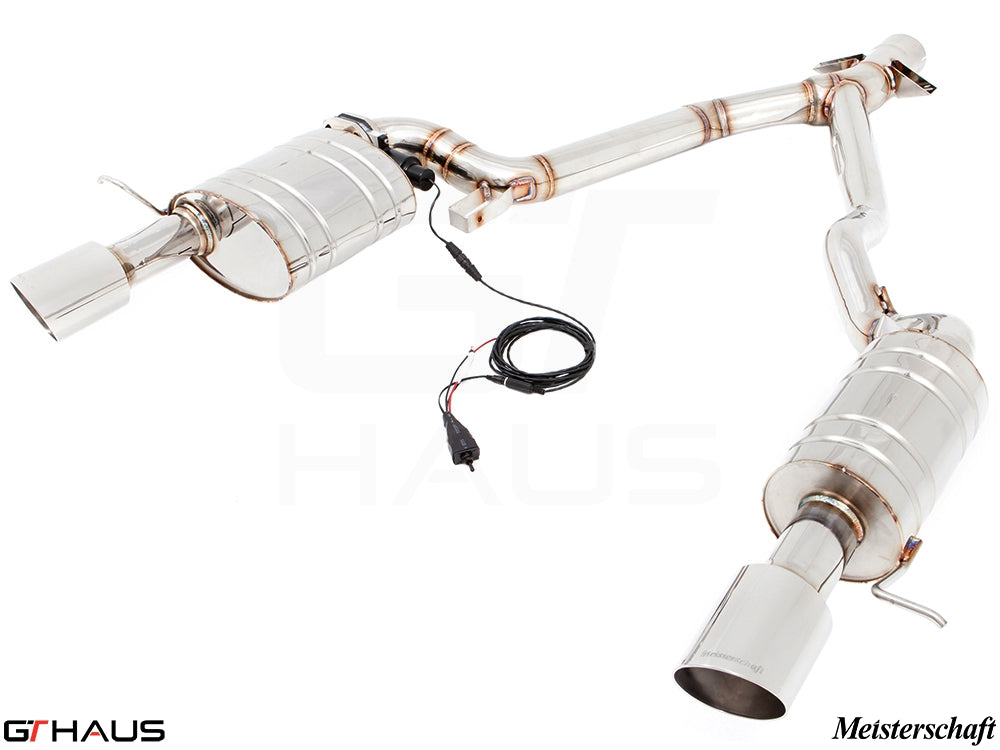 Premium performance exhaust system for BMW E89 Z4 3.5i/is, featuring stainless steel construction and electronic valve control.