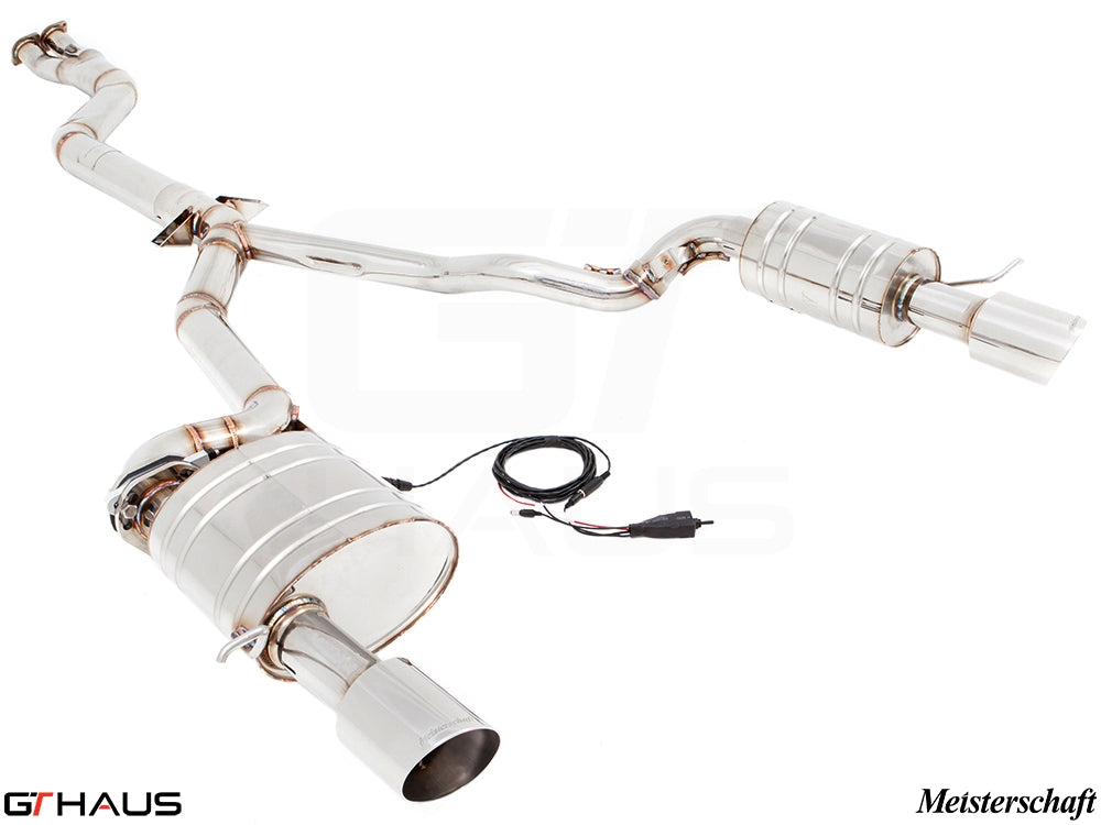 Premium performance exhaust system for BMW E89 Z4 3.5i/is, featuring stainless steel construction and electronic valve control.