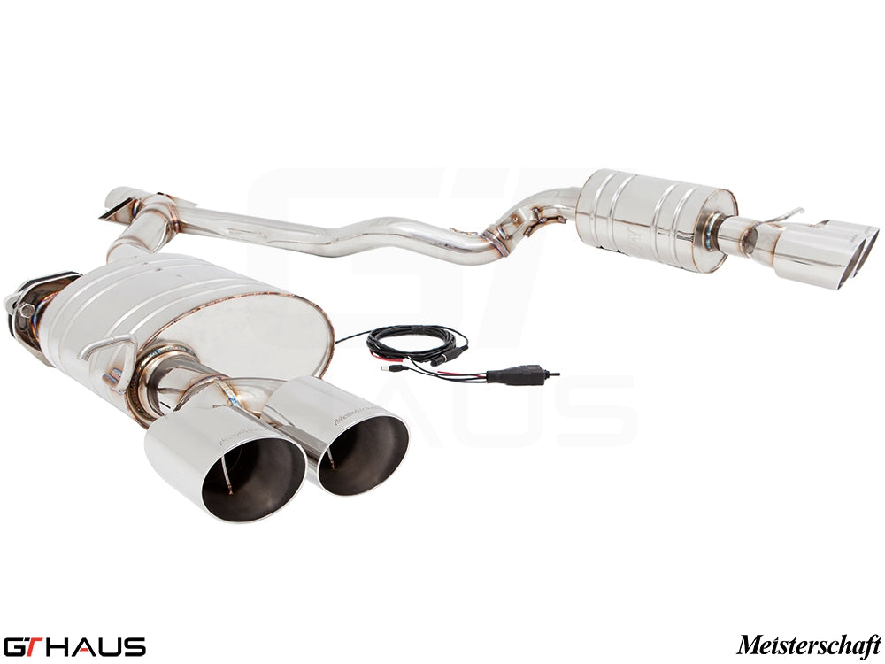 Premium performance exhaust system for BMW E89 Z4 3.5i/is, featuring stainless steel construction and electronic valve control.