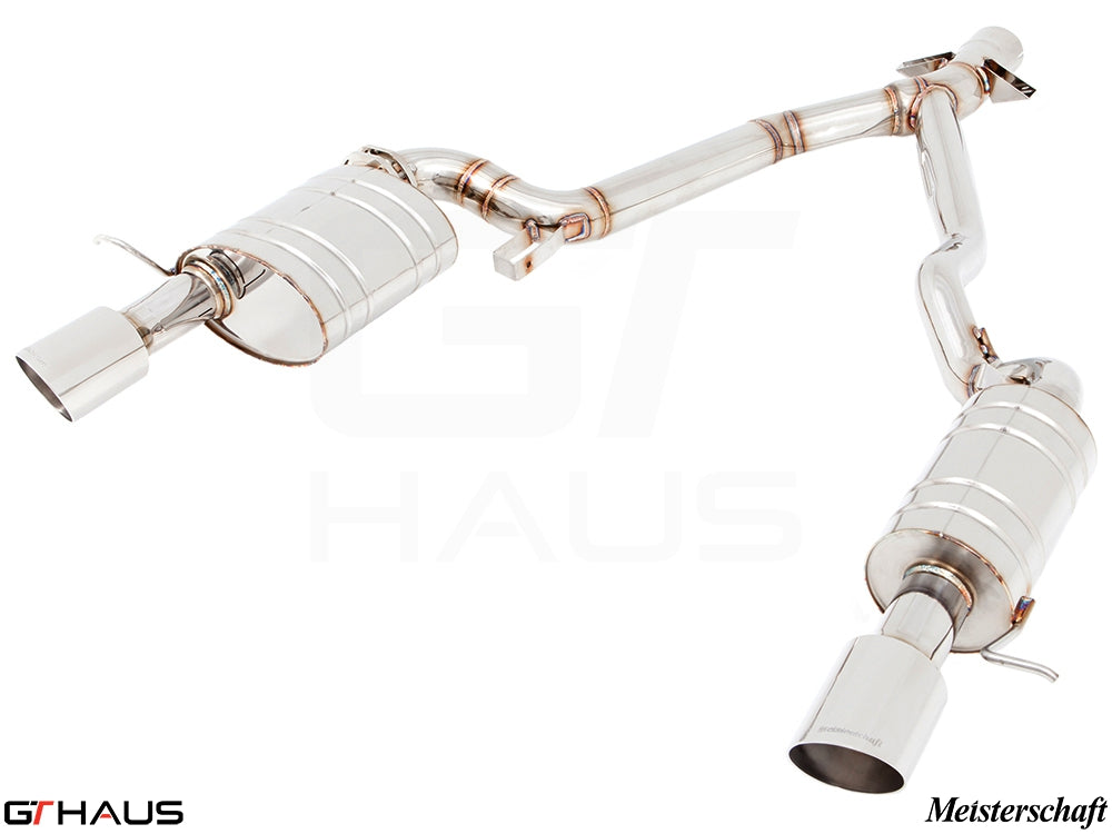 Premium performance exhaust system for BMW E89 Z4 3.5i/is, featuring stainless steel construction and enhanced sound.